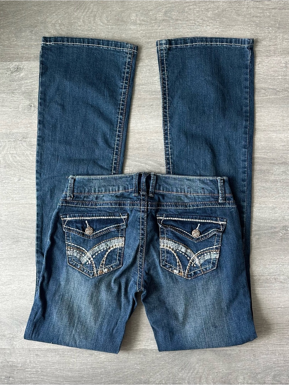 Vtg Tokyo Special Edition Distressed Low Rise Flare Jeans Y2K McBling